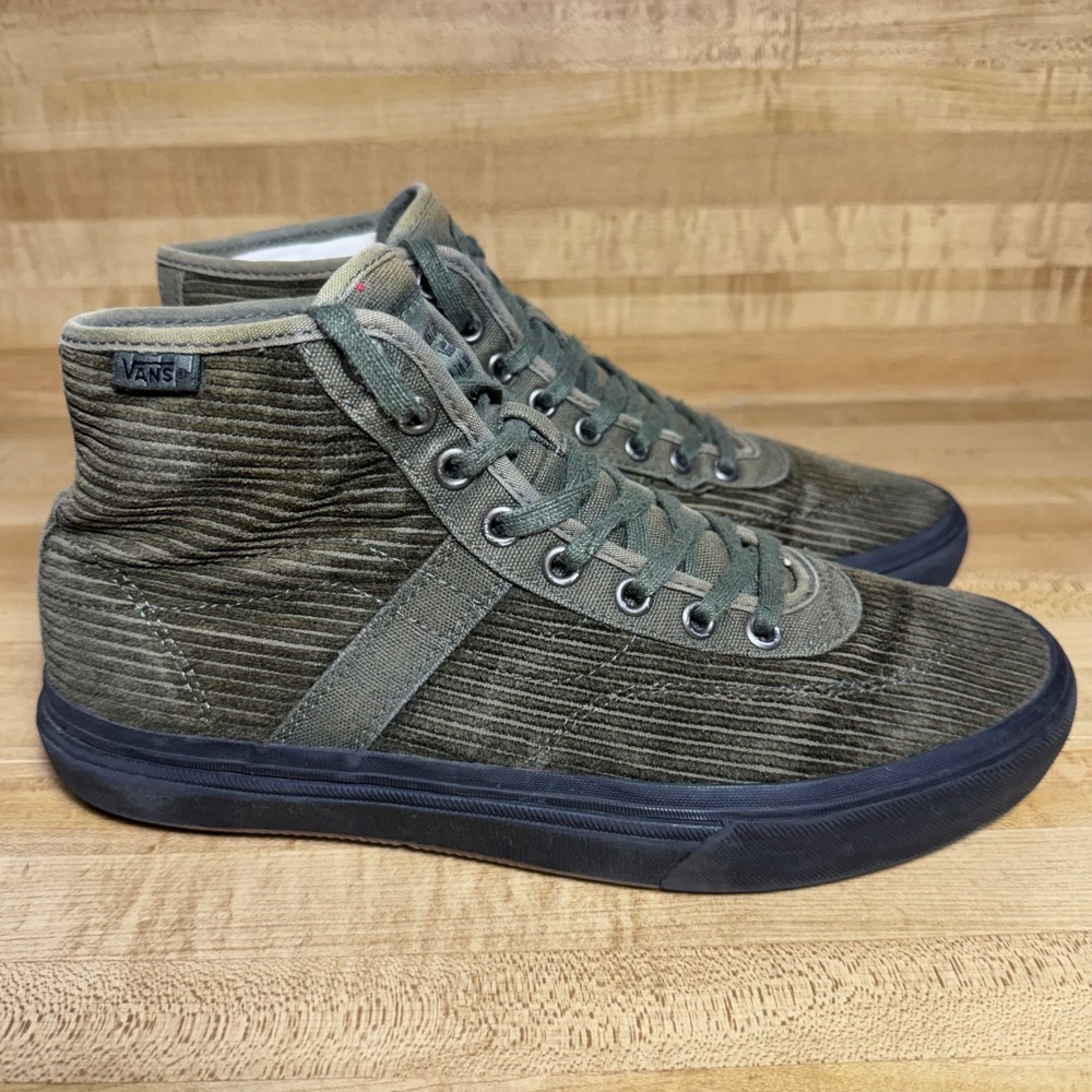Vans Gilbert Crockett High Pro Olive Green Corduroy Skate Shoes Mens 8.5 Sneaker